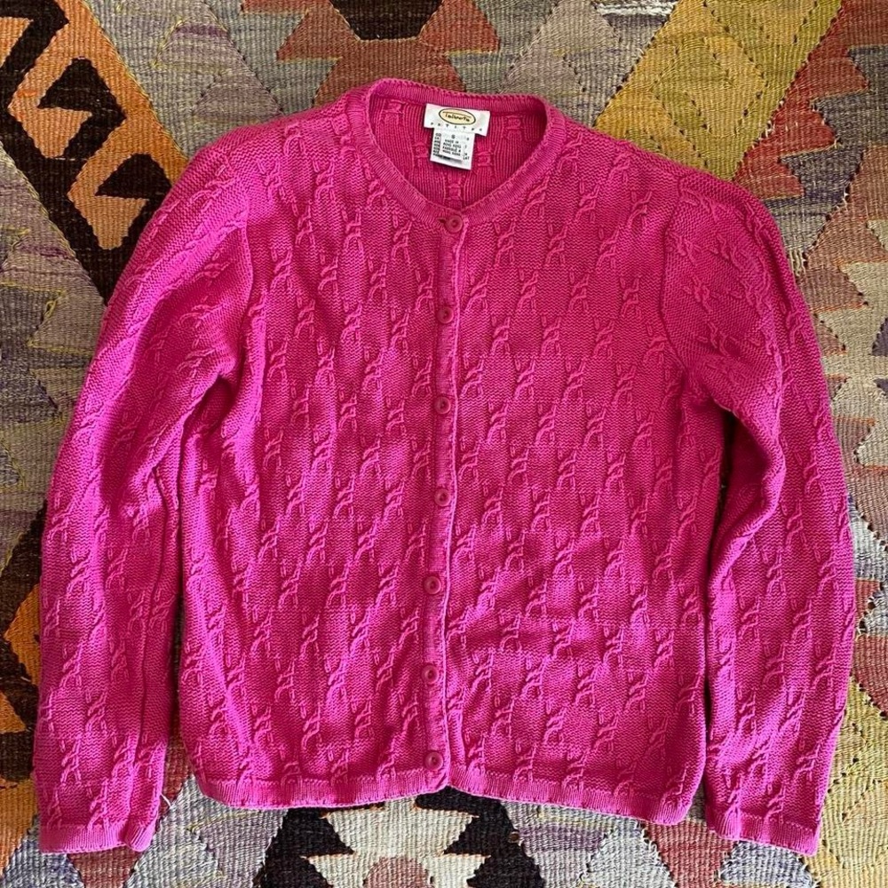 Amazing vintage cotton cable knit cardigan